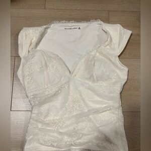 Abercrombie & Fitch Cream Lace Bra Free Top (XS)